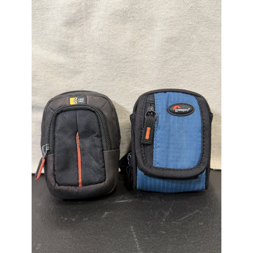 Case Logic Lowepro Camera Pouch Bundle Unisex Small Black‎ Blue Tech Bags 2pk
